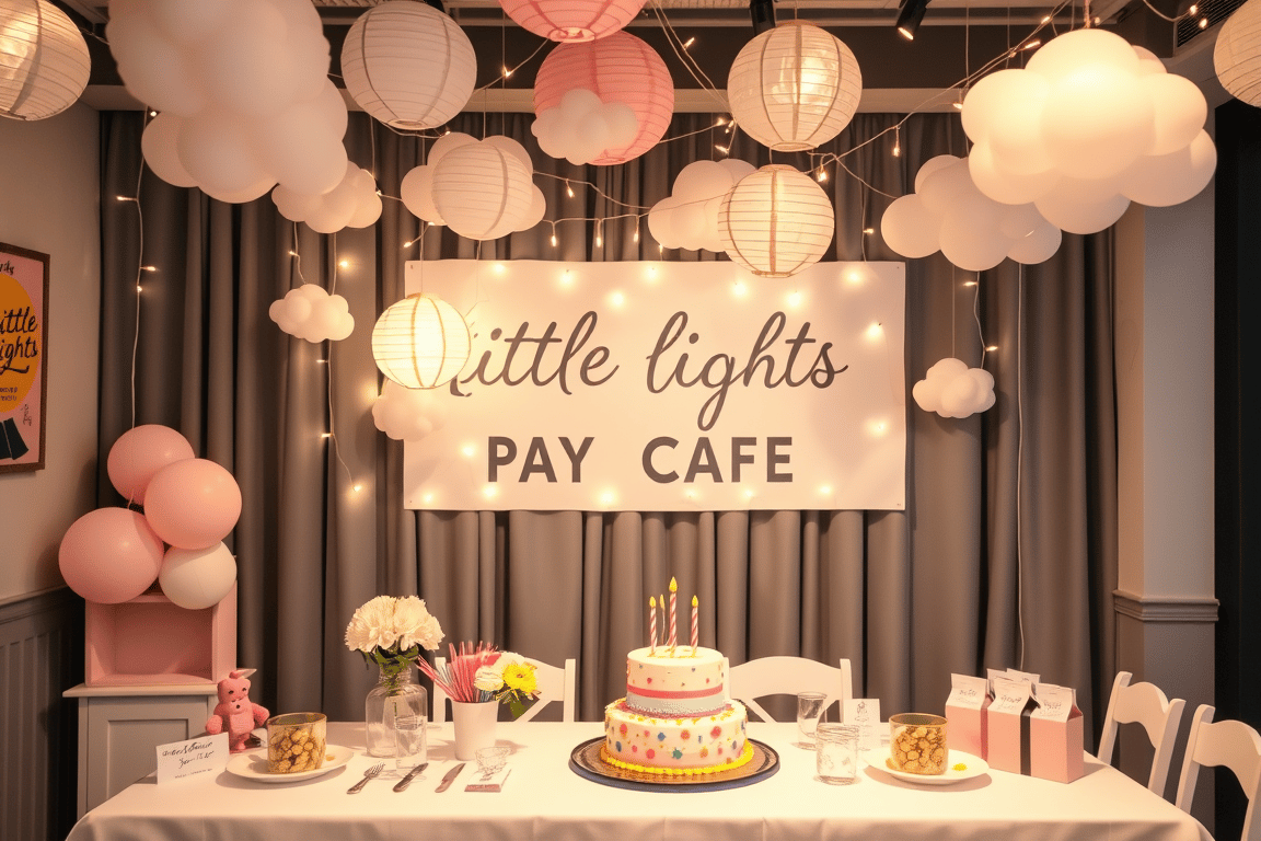 Birthday party setup at Little Lights Play Café