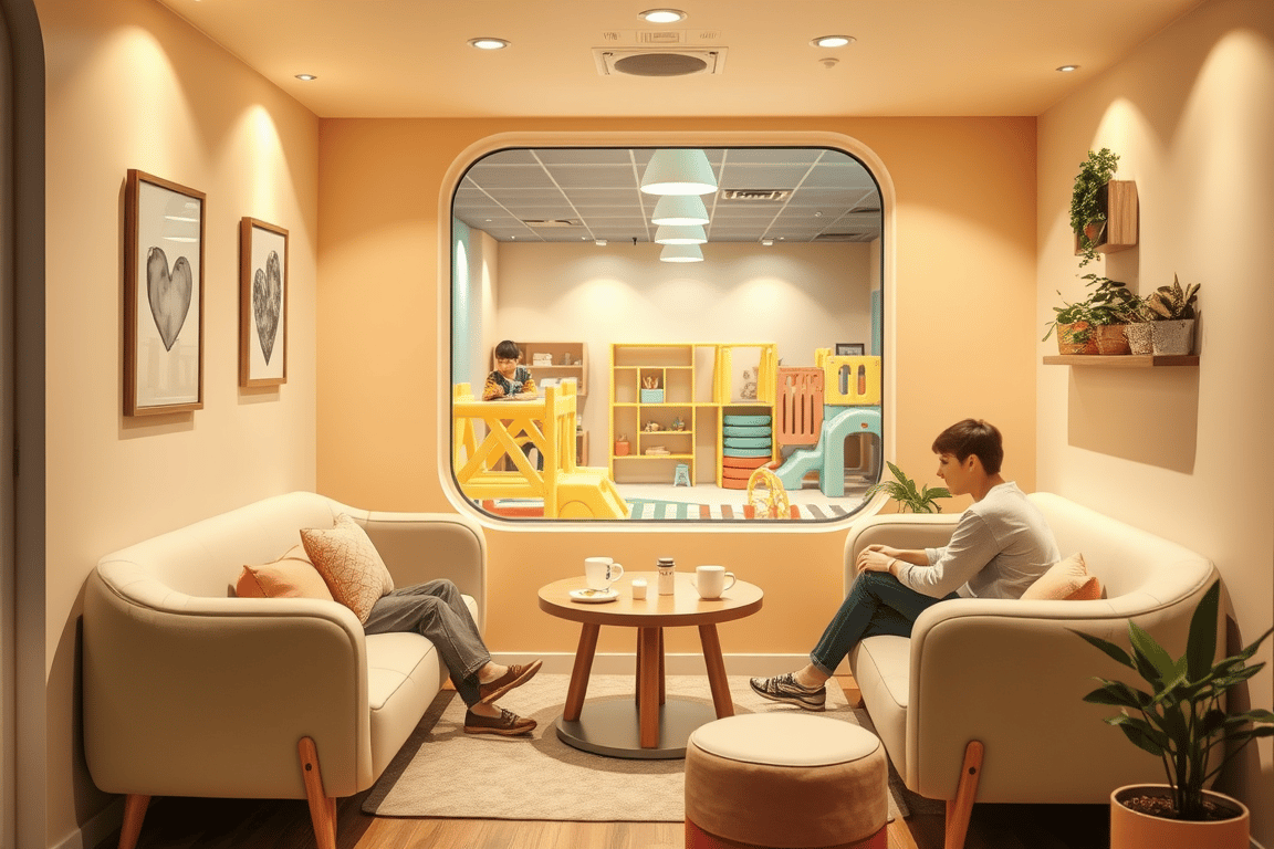 Cozy parent area at Little Lights Play Café